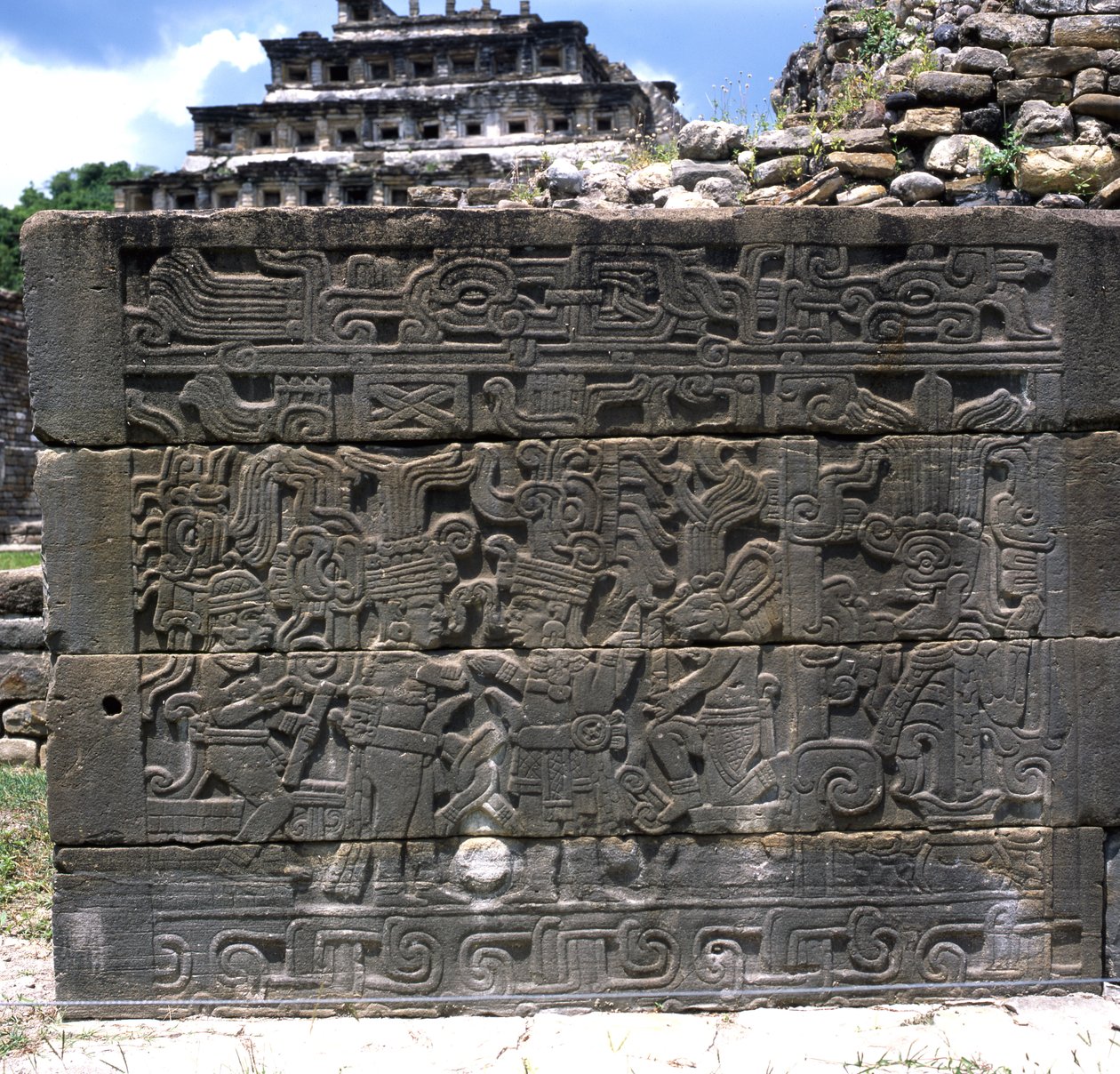 North-West Relief, Totonac, North wall, South Ball Court, Sen klassisk period av Pre Columbian