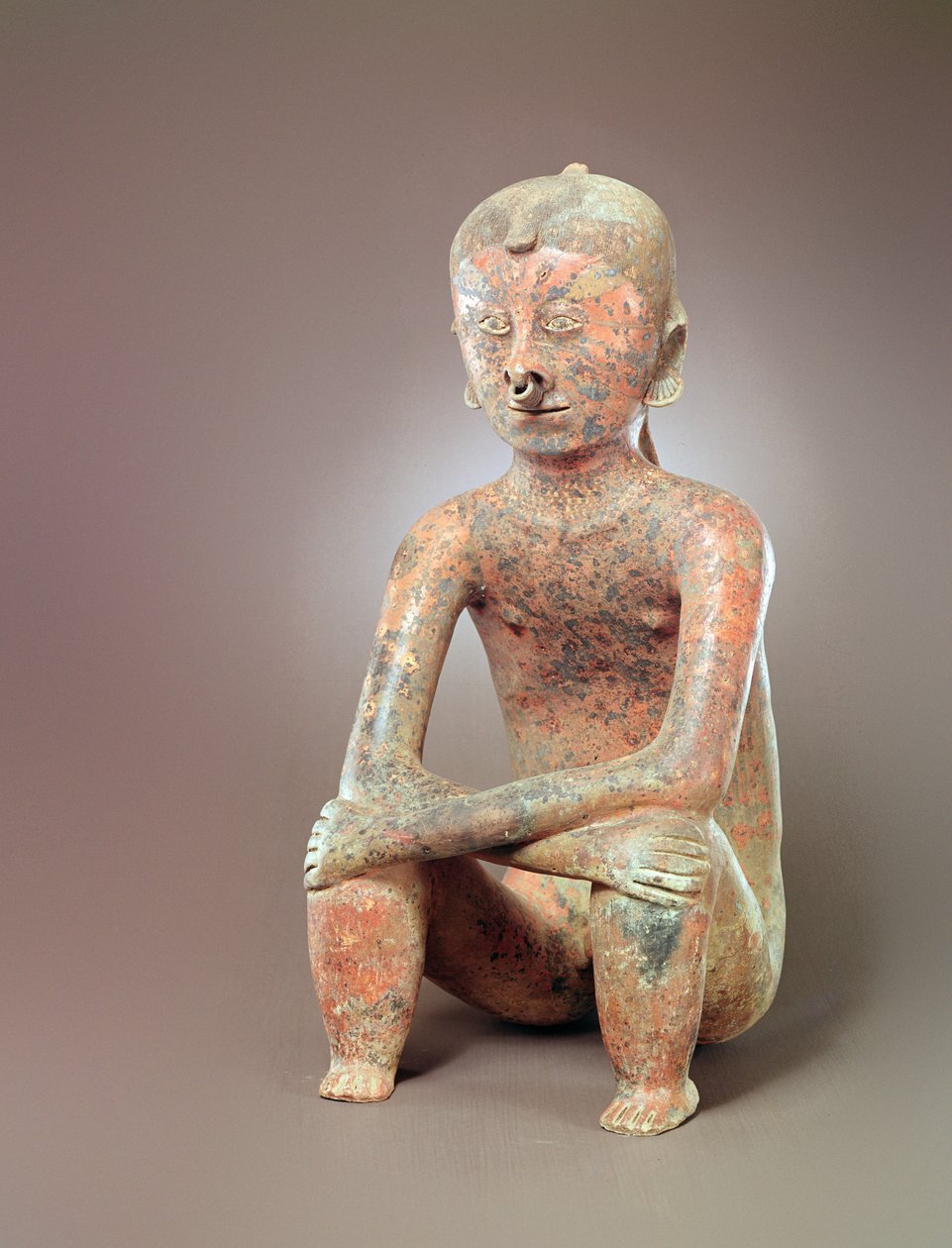 Sittande figur, Chinesco Culture, (keramik) av Pre Columbian