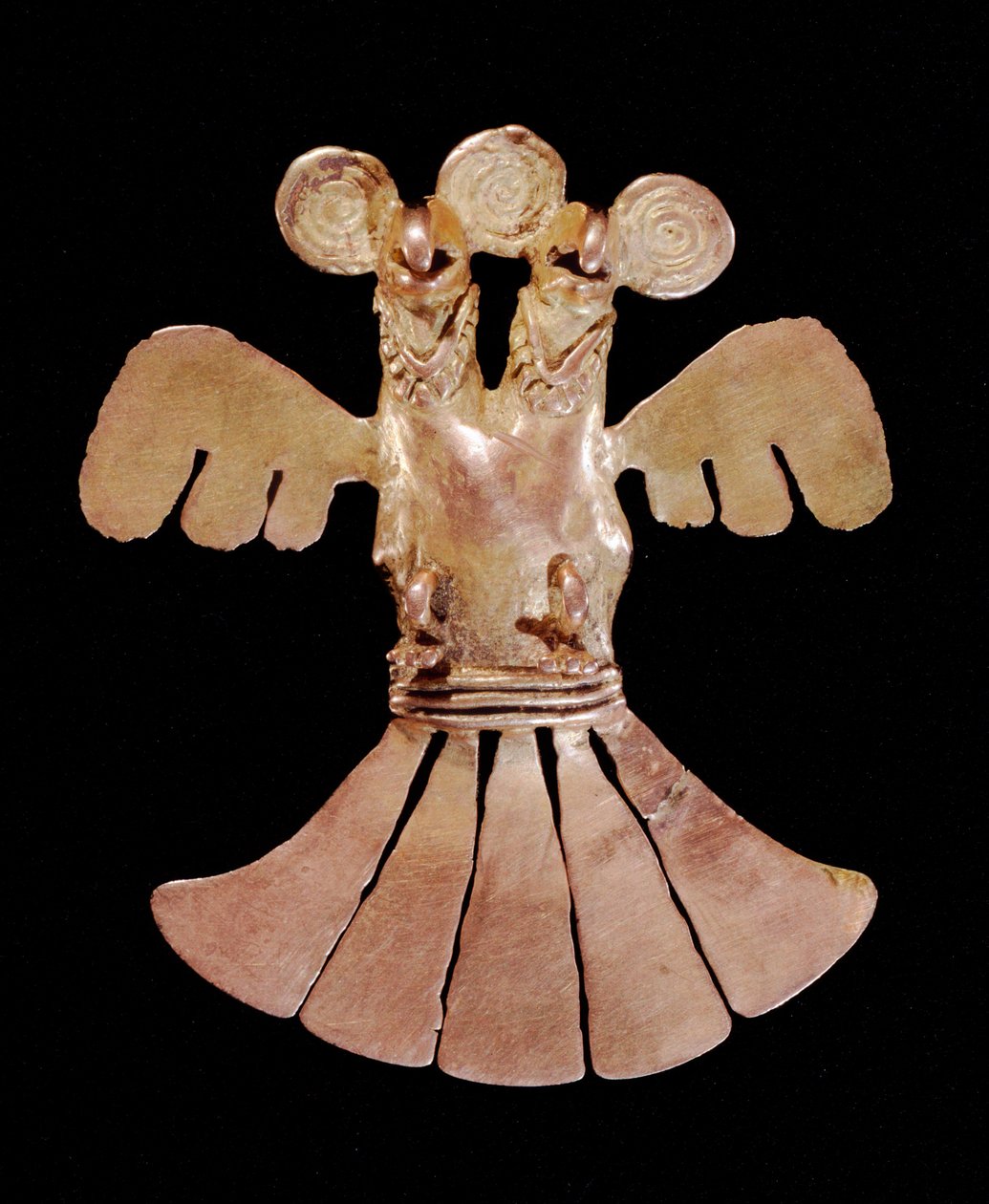 Double headed eagle pendant, Popayan (700-1500) (gold) av Pre Columbian Pre Columbian