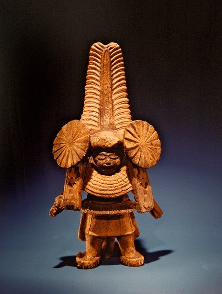 Figur med långsträckt huvudbonad, Remojadas Culture, Vera Cruz (keramik) av Pre Columbian Pre Columbian