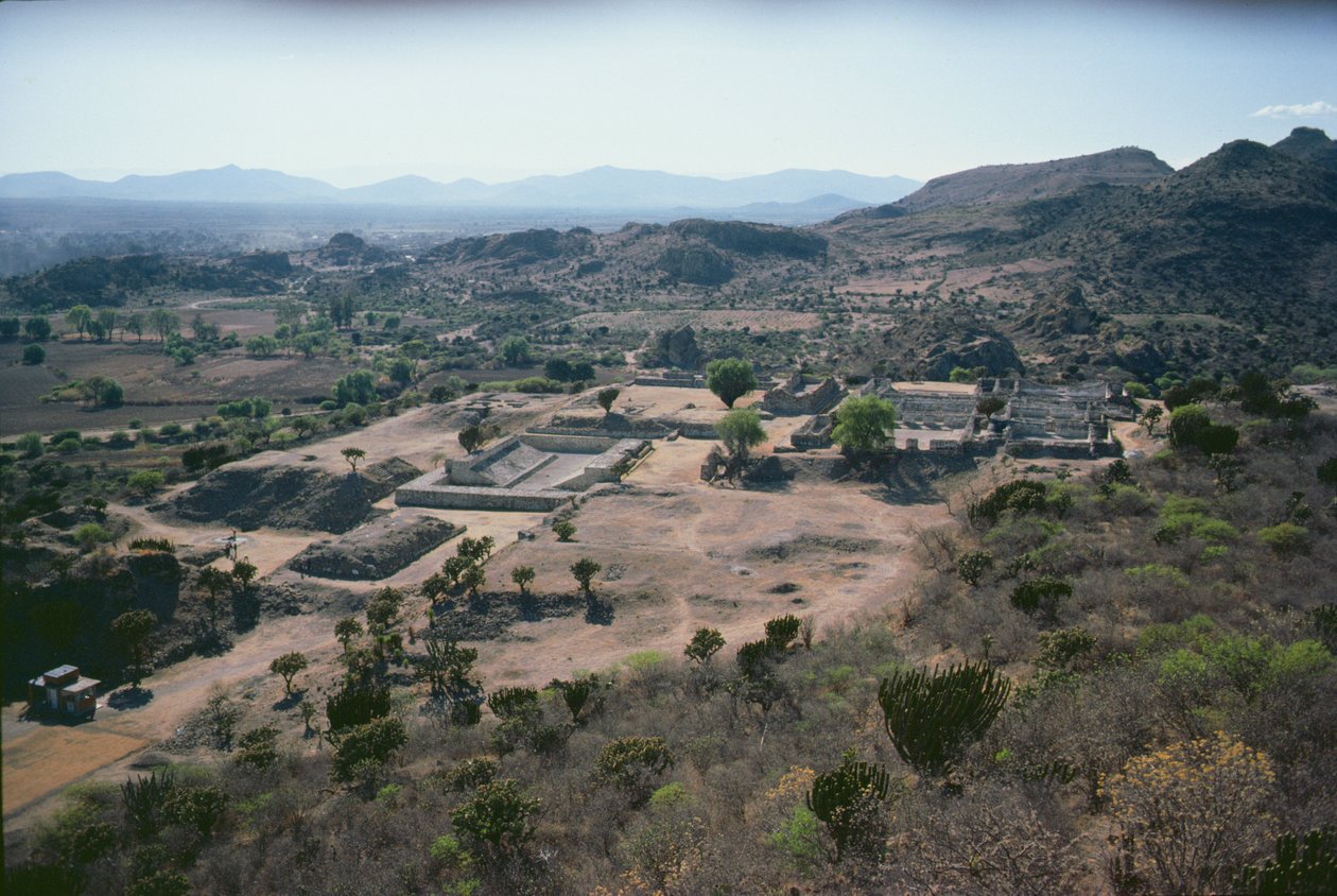 Flygfoto över staden, sen efterklassisk period av Pre Columbian