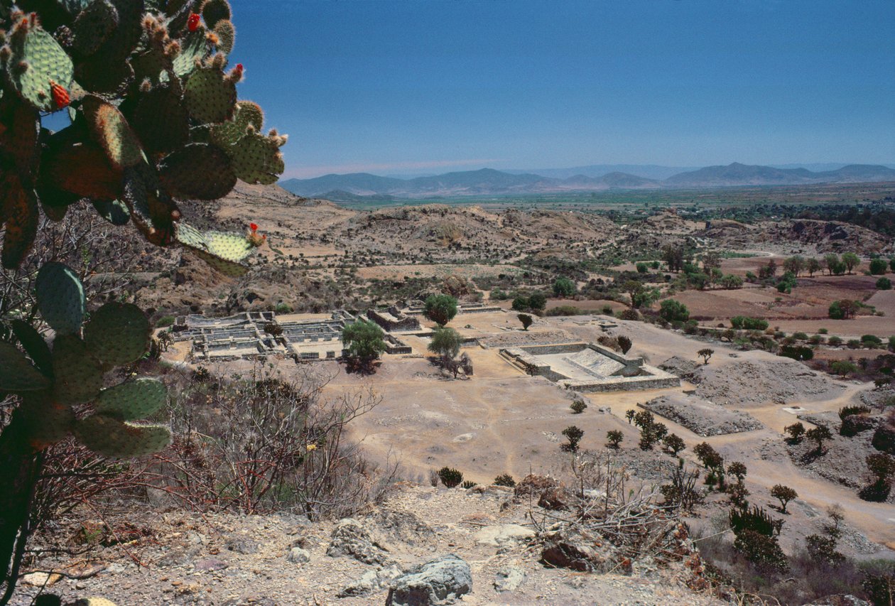 Flygfoto över staden, sen efterklassisk period av Pre Columbian