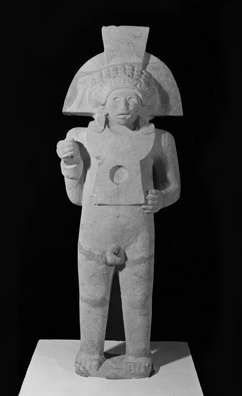 Centeotl, God of Maize, Huastecan, ca 1000-1250 (kalksten) av Pre Columbian
