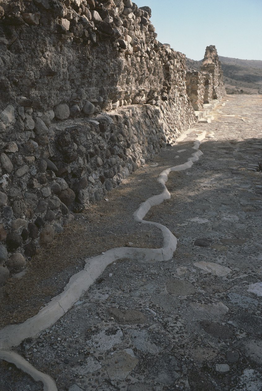 Rester av stadsmuren, sen efterklassisk period av Pre Columbian