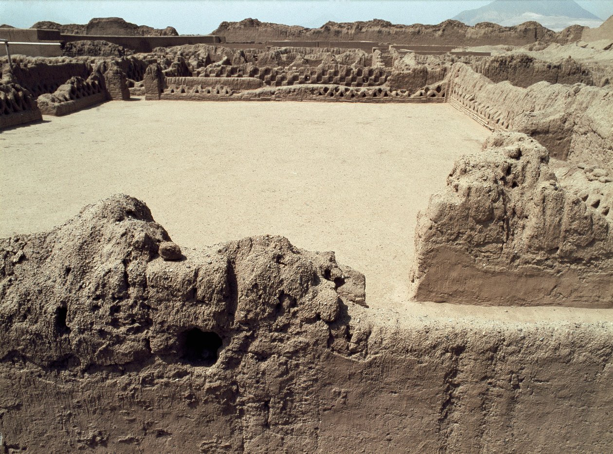 Chimu-kultur: utsikt över den förcolumbianska staden Chanchan, 850-1470 e.Kr av Pre Columbian Pre Columbian