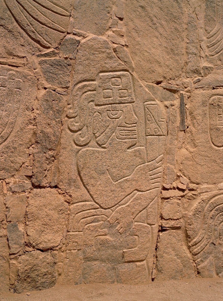 Figur av en krigare som bär en hjälm och håller en klubba (sten) av Pre Columbian Pre Columbian