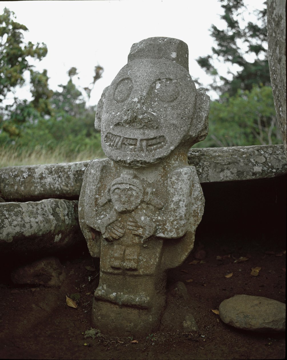 Megalitisk skulptur av fruktbarhetsgudinnan av Pre Columbian Pre Columbian