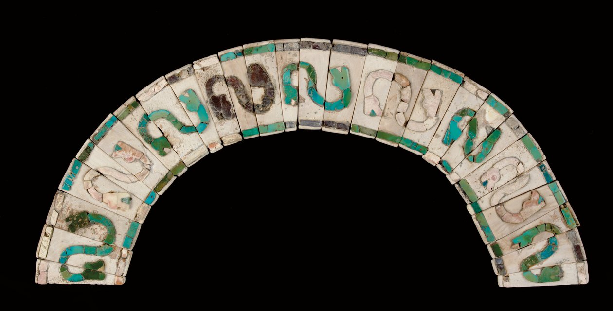 Mochica halsband, ca 200-600 AD (skal & turkos) av Pre Columbian Pre Columbian
