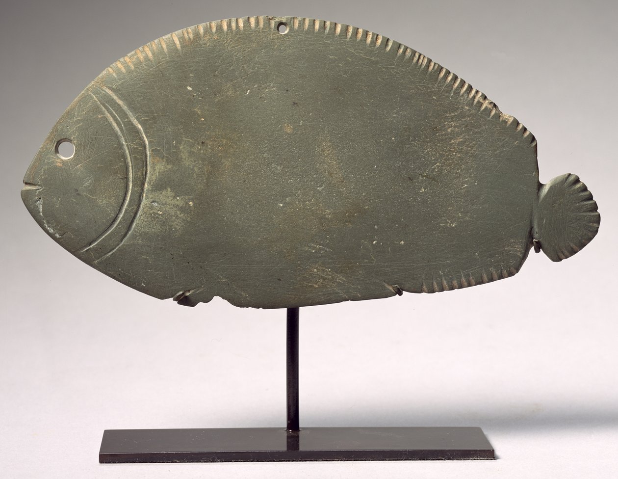 Tilapia fiskpalett, sen Naqada II-III period, c.3300-3000 f.Kr. (grön skiffer) av Predynastic Period Egyptian