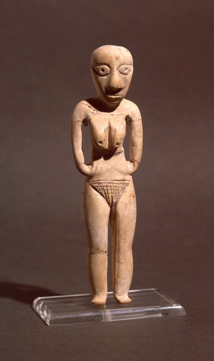 Statyett av en naken kvinna, från den badariska eller tidigneolitiska perioden, c.4000 f.Kr. av Predynastic Period Egyptian