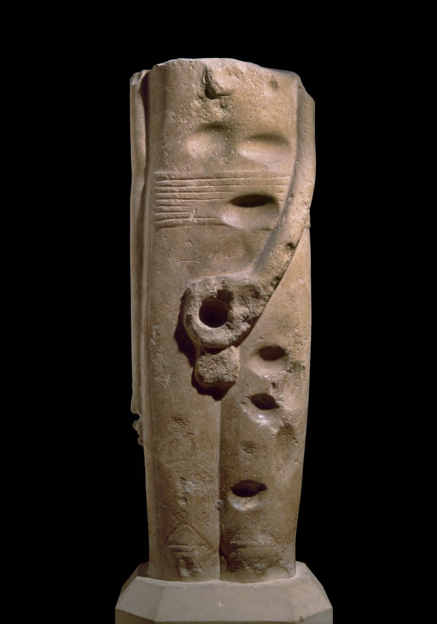 Skulptur av guden Min, Hierakonpolis, möjligen c.4000 f.Kr. (sandsten) av Predynastic Period Egyptian