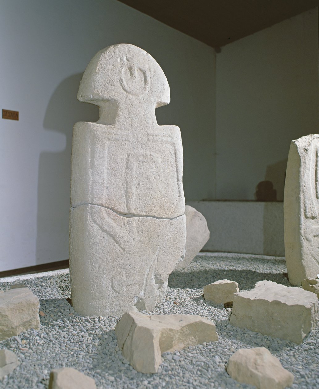 En av Lunigiana-stelerna, funnen i Bigliolo, c.3000 f.Kr av Prehistoric