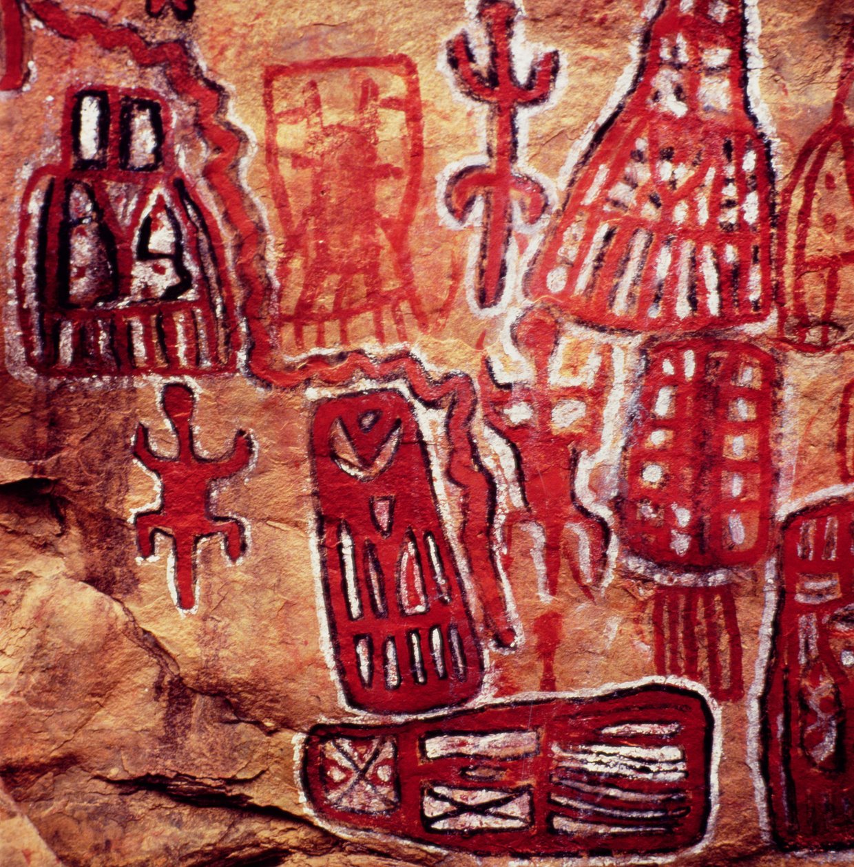 Förhistorisk hällmålning, från SonghaiDogon-regionen i Mali (grottmålning) av Prehistoric
