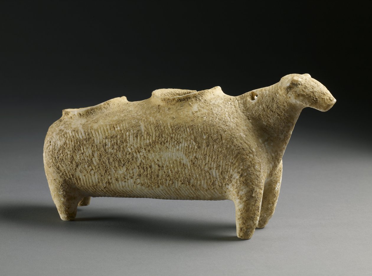 Vas i form av ett får, tidig kykladisk, ca 2500 f.Kr. (lergods) av Prehistoric