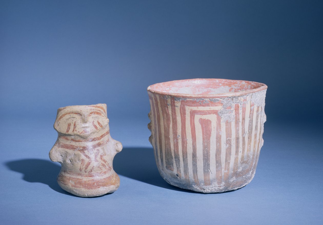 Kärl från Hacilar, Turkiet, c.5500-00 f.Kr. (målad keramik) av Prehistoric