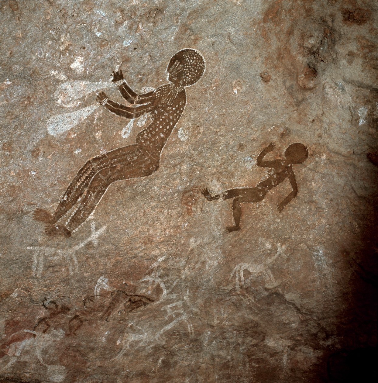 Människofigurer. Grottmålningar, 8000-7000 f.Kr av Prehistoric Prehistoric
