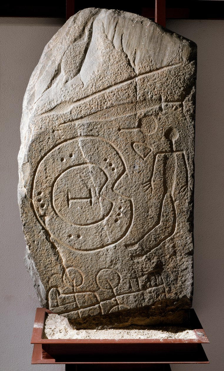 Iberic Stele of Solana of Cabanas krigare. 8:e-6:e århundradet f.Kr av Prehistoric Prehistoric