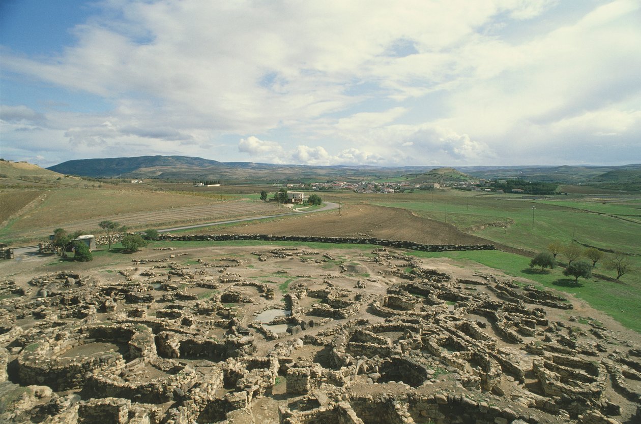 Italien, Sardinien-regionen, Barumini, Medio Campidano-provinsen, arkeologiska platsen "Su Nuraxi" av Prehistoric Prehistoric