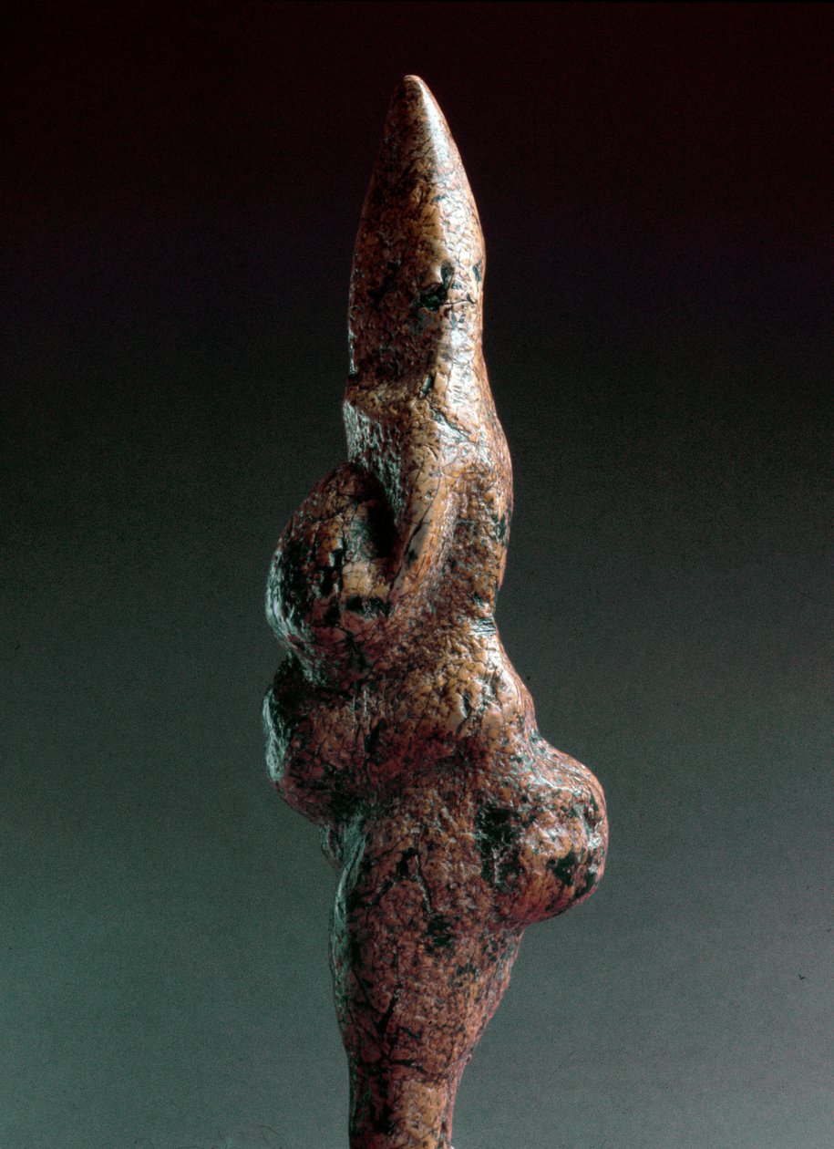 Förhistoria: Venus de Savignano, antropomorf litisk skulptur som hittades 1925 i Savignano sul Panaro. Övre paleolitikum, stenålderns höjd: 22 cm. Luigi Pigorini National Museum of Prehistory and Ethnography (Museum of Prehistory and Ethnography), Rom, Ita av Prehistoric Prehistoric