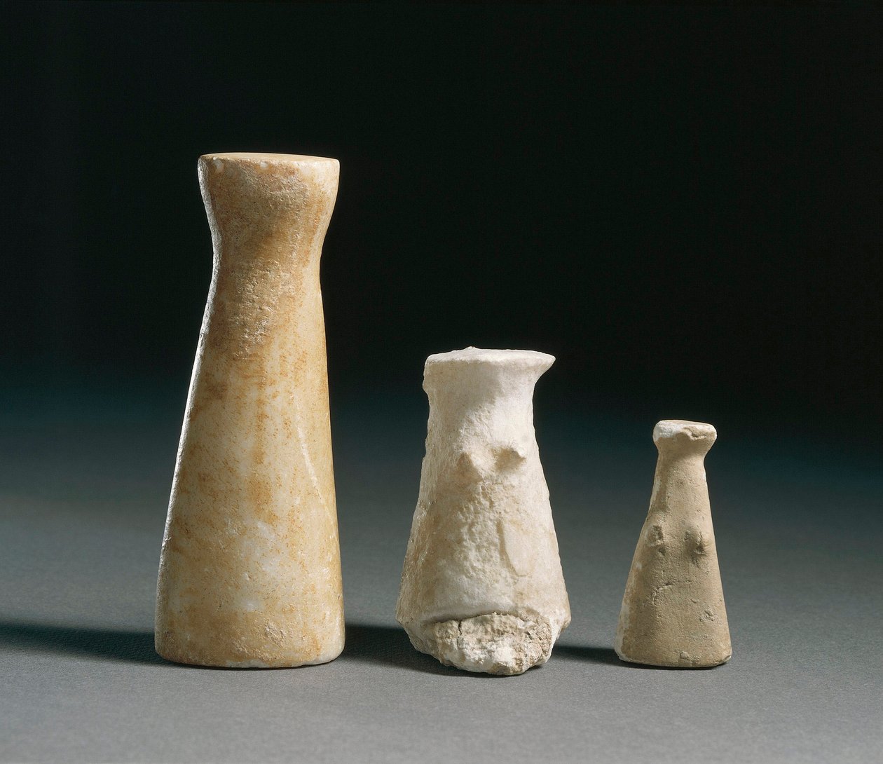Förhistoria: kvinnliga idoler från platsen för Los Millares (Almeria). Spanien Madrid, Arkeologiska museet av Prehistoric Prehistoric
