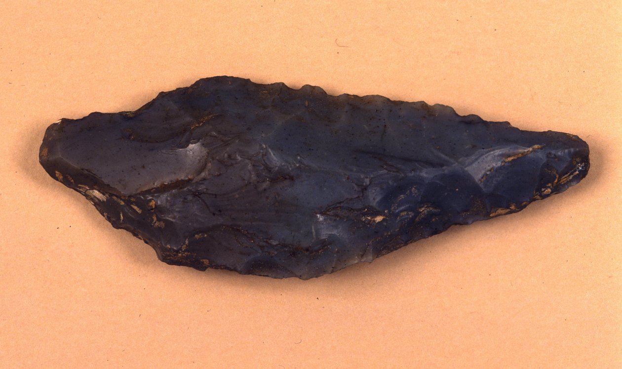 Stenpilspets upptäckt i Isolino di Varese (Italien). av Prehistoric Prehistoric