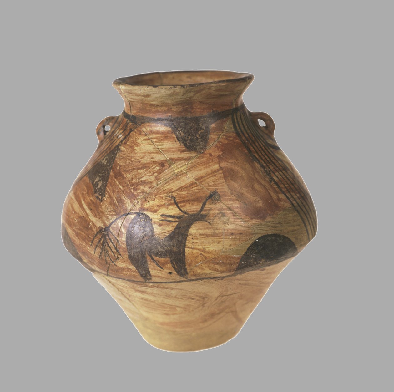 Amfora med zoomorfisk målning, 3800-3600 f.Kr av Prehistoric Russian Culture