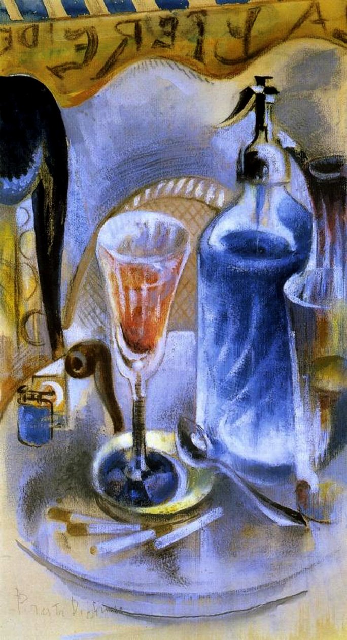Stilleben med sifon, ca 1930 (wc, gouache, pastell och kol på papper) av William Preston Dickinson
