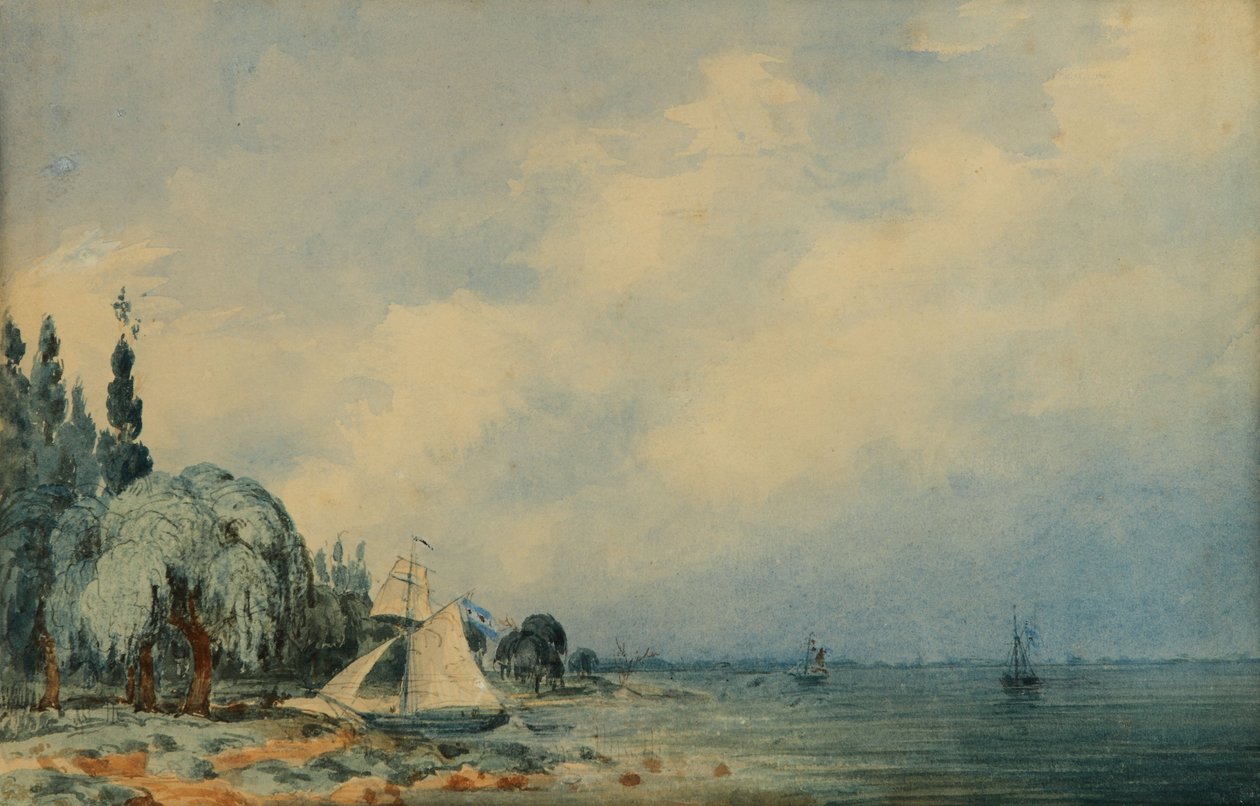 Paisaje de la costa (San Isidro) av Prilidiano Pueyrredon