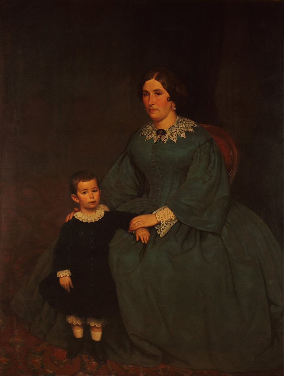 Retrato de Cecilia R. de Peralta Ramos y su hijo av Prilidiano Pueyrredon