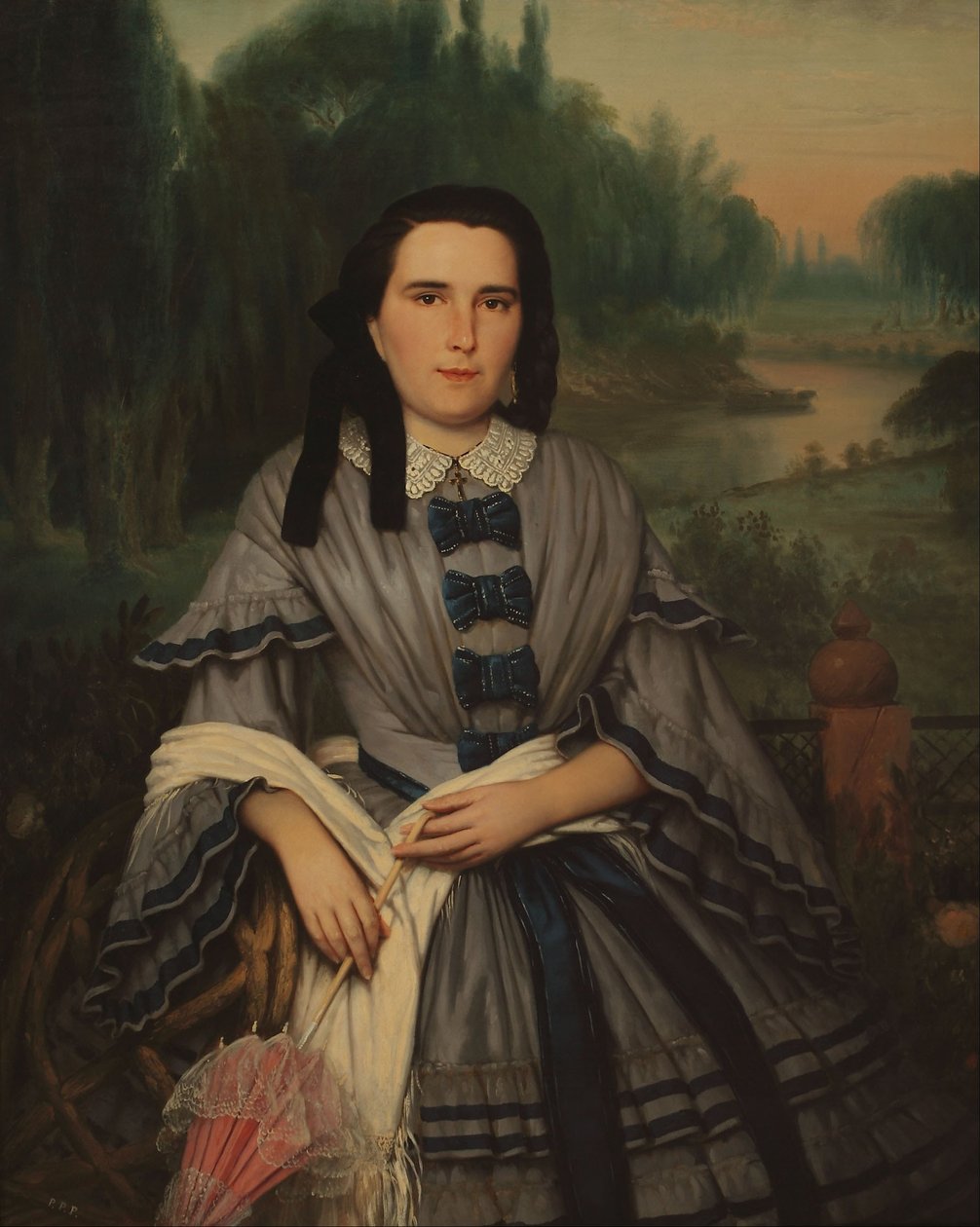 Retrato de la Senora Elvira Lavalleja de Calzadilla  av Prilidiano Pueyrredon