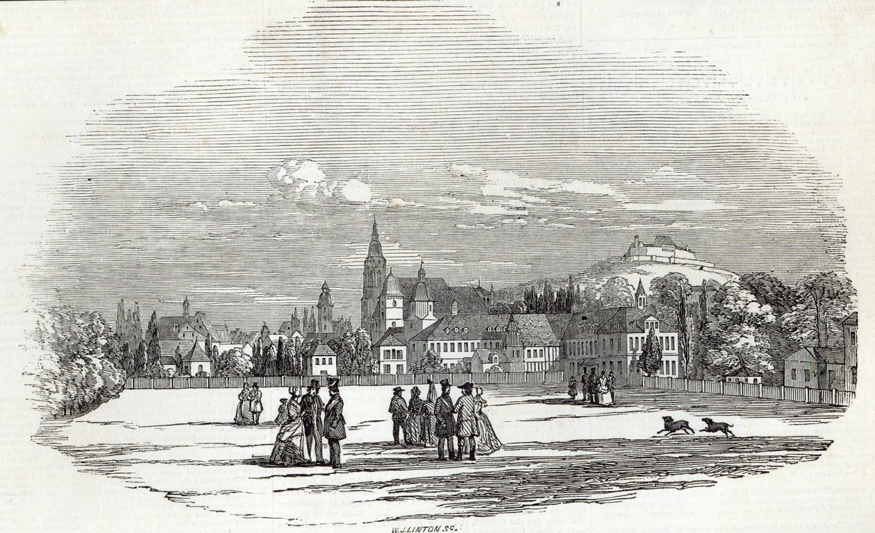 Coburg, graverad av W.J. Linton, från 