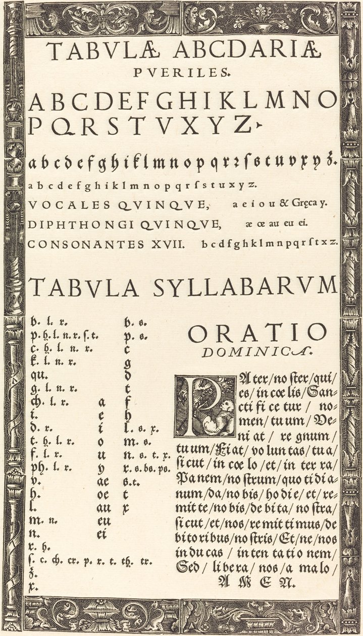 Alfabetet för en Primer av Probably German 16th Century