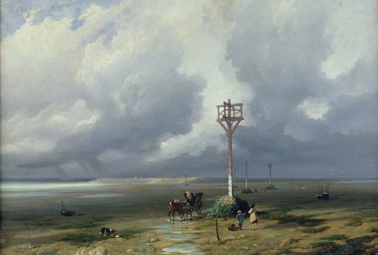 Passage du Gois i Noirmoutier, 1859 av Prosper Barbot