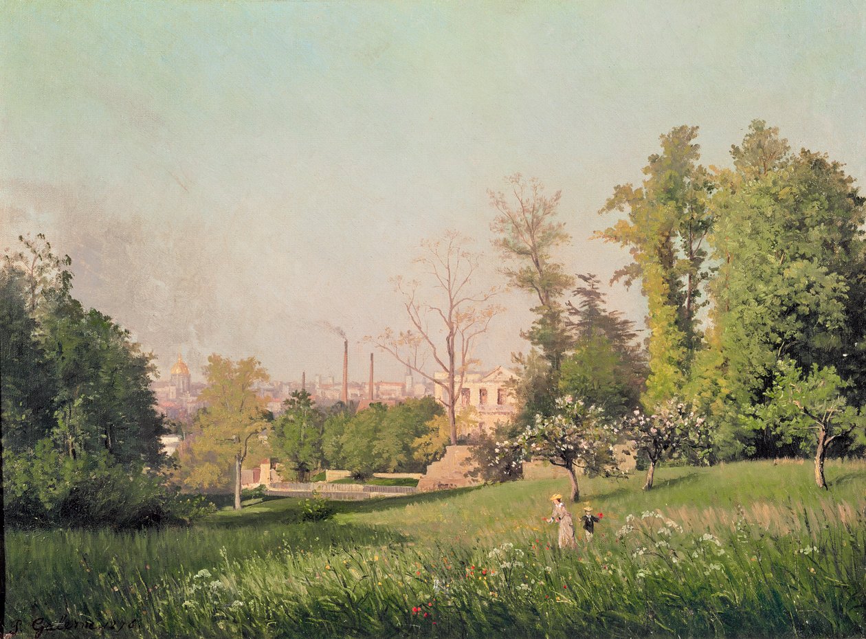 I parken i Issy-les-Moulineaux, 1876 av Prosper Galerne