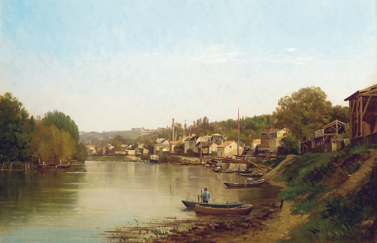 På stranden av Seine i Meudon av Prosper Galerne