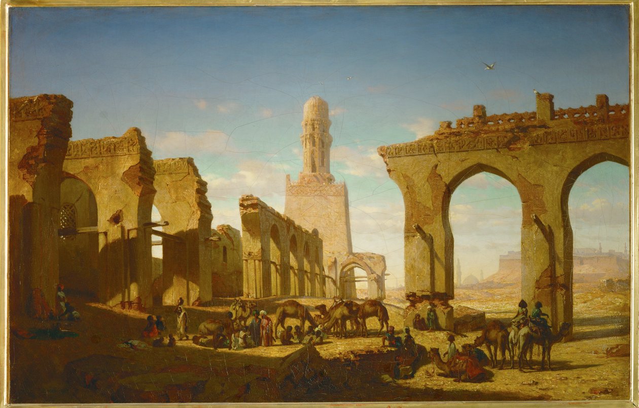Ruinerna av Khalif Hakems moské i Kairo ... av Prosper Georges Antoine Marilhat