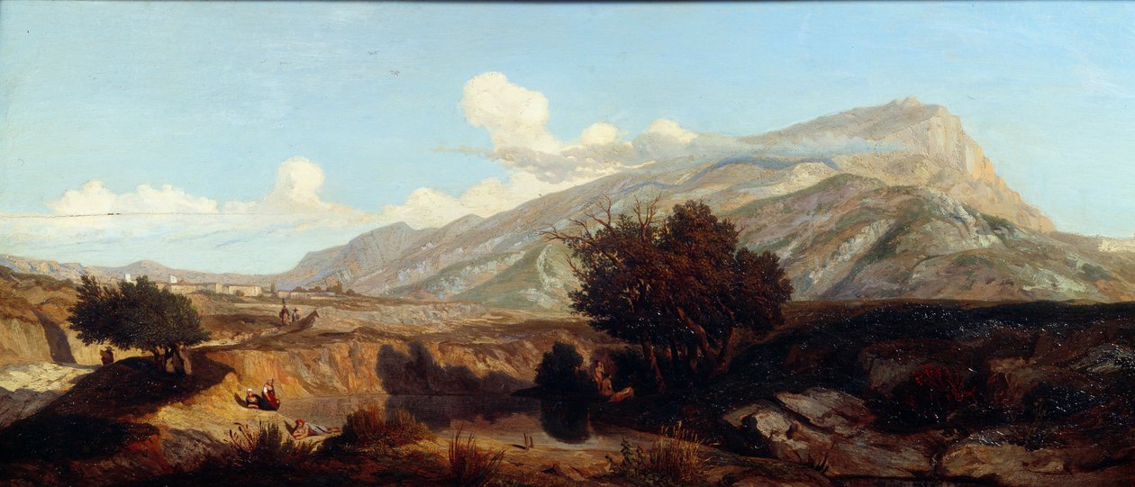 Utsikt över det heliga berget Victory landskap av maquis i söder. Målning av Prosper Joseph Gresy (1804-1874) 1800-talet Aix en Provence, Musee Granet av Prosper Joseph Gresy