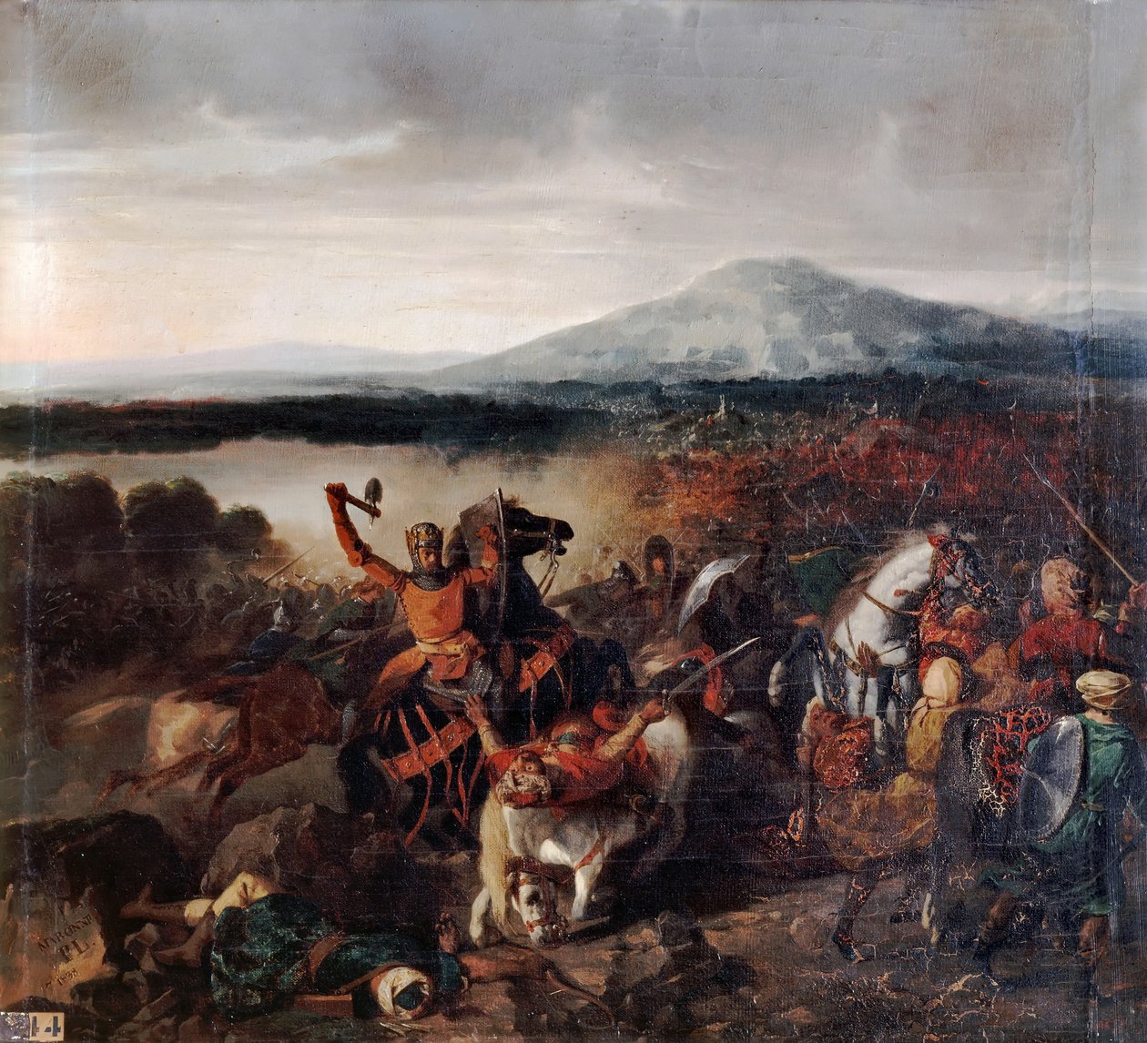Roger I av Sicilien i slaget vid Cerami 1061 av Prosper Lafaye or Lafait