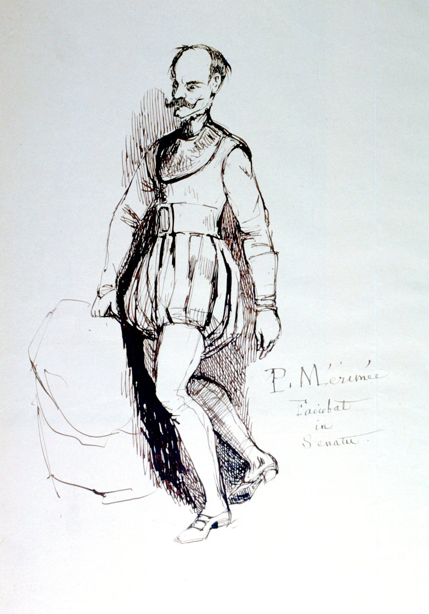 Figur i 1500-talsdräkt, c1823-1870 av Prosper Merimee