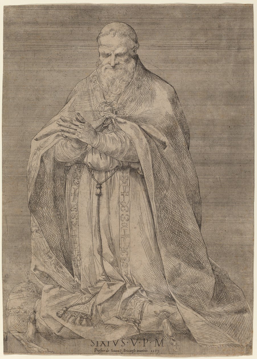Påven Sixtus V av Prospero Bresciano, after Giuseppe Cesari