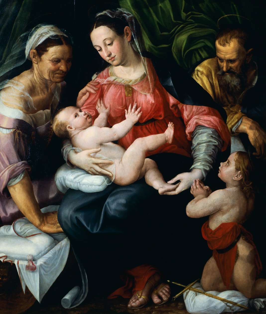 Heliga familjen, av Prospero Fontana (1512-1597). av Prospero Fontana