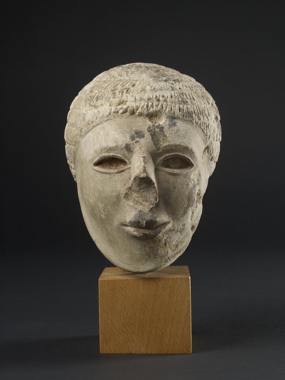 Kalkstensstatyett av en skäggig man (kalksten) av Protodynastic Period Egyptian