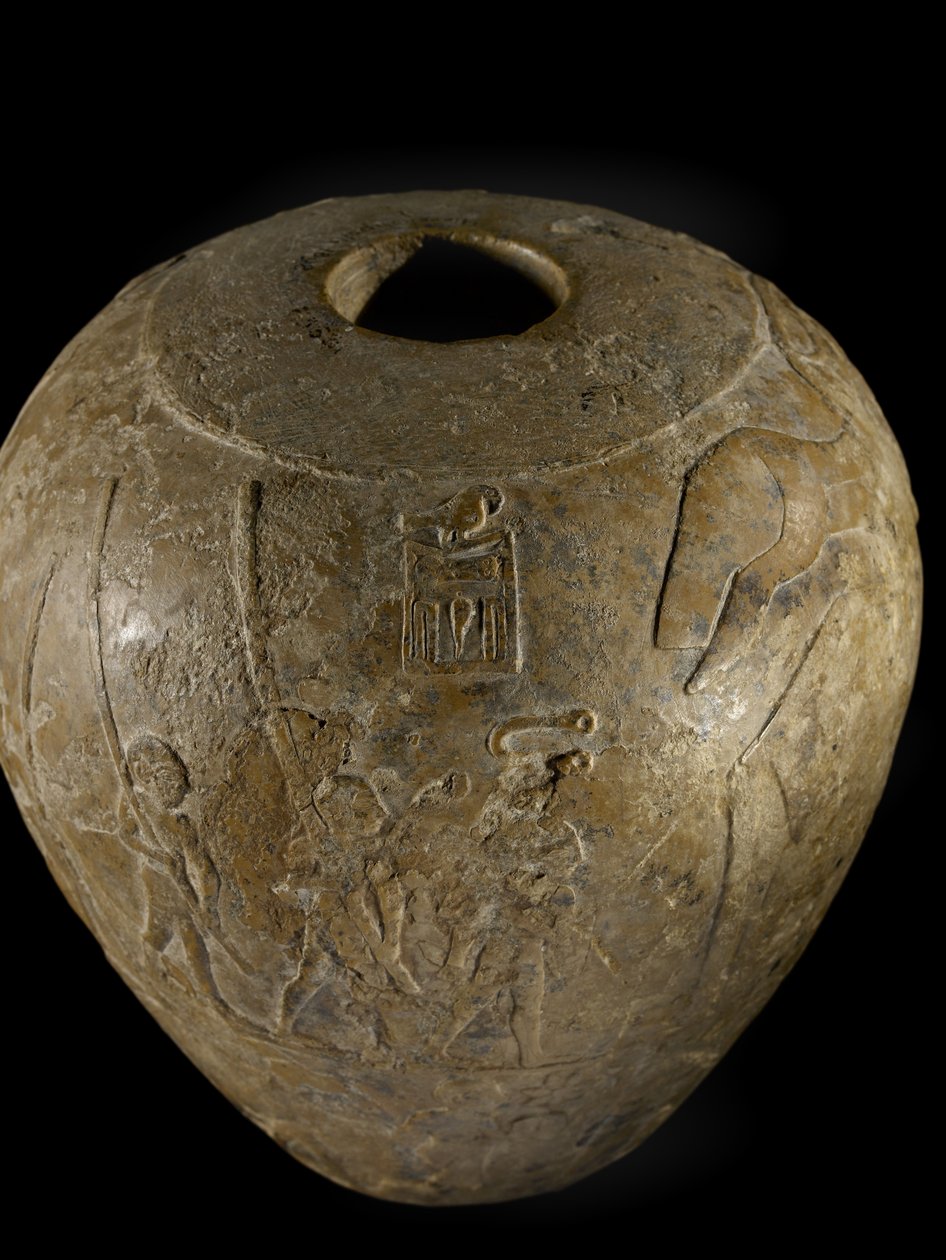 Macehead av Narmer kalksten av Protodynastic Period Egyptian