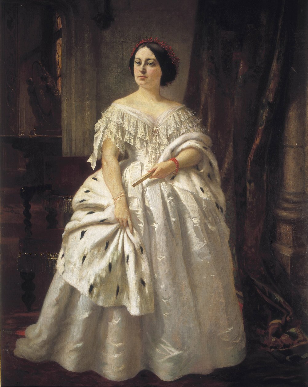 LAMADRID, Teodora (1821-1886). Spansk skådespelerska (olja på duk) av Prudent Louis Leray