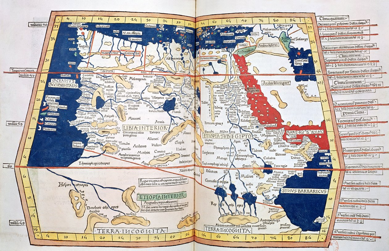 Karta över Afrika, skylt 18 från en Atlas of the World, 1486 av Ptolemy