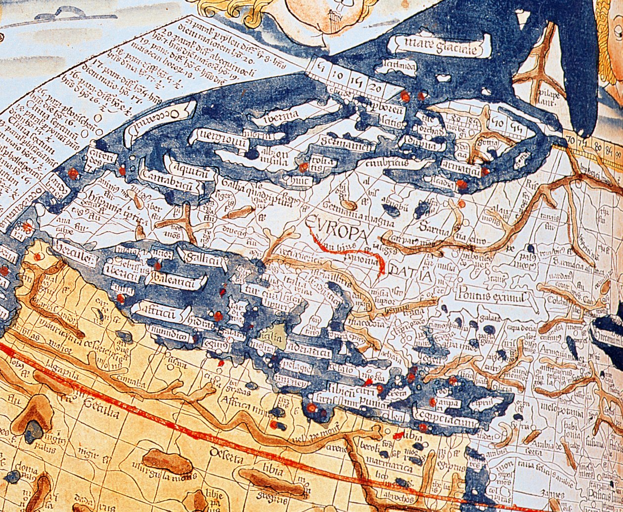 Karta över centrala Europa, 1486 (detaljer om 157909) av Ptolemy