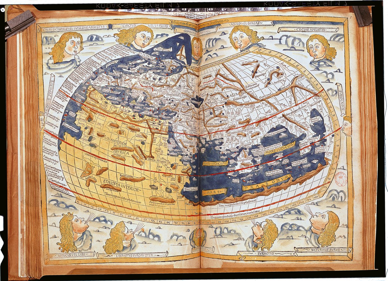 Karta över världen, 1486 av Ptolemy