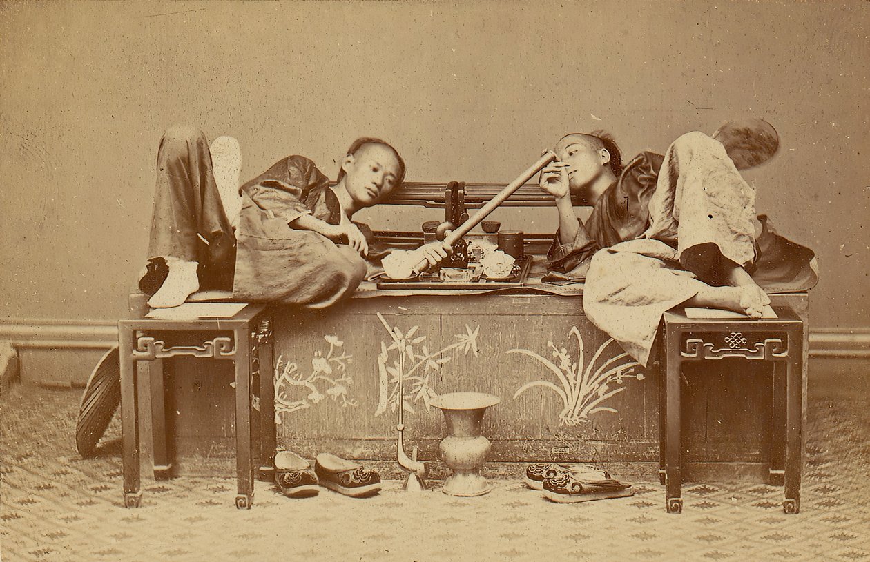 [Opiumrökare], 1870-talet. av Pun Lun