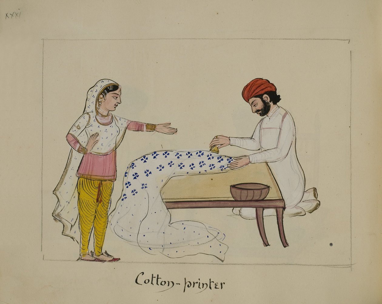 En bomullsskrivare av Punjabi School