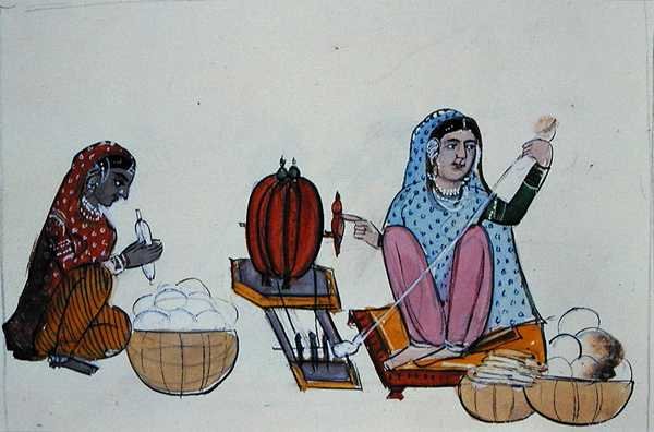 Cotton Mill (Behna) c.1890 (akvarell på papper) av Punjabi School